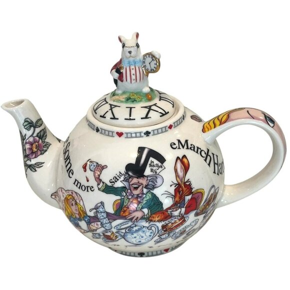 New Alice In Wonderland Cardew Design Ceramic Teapot + Salt & Pepper Shakers Set - Picture 3 of 15